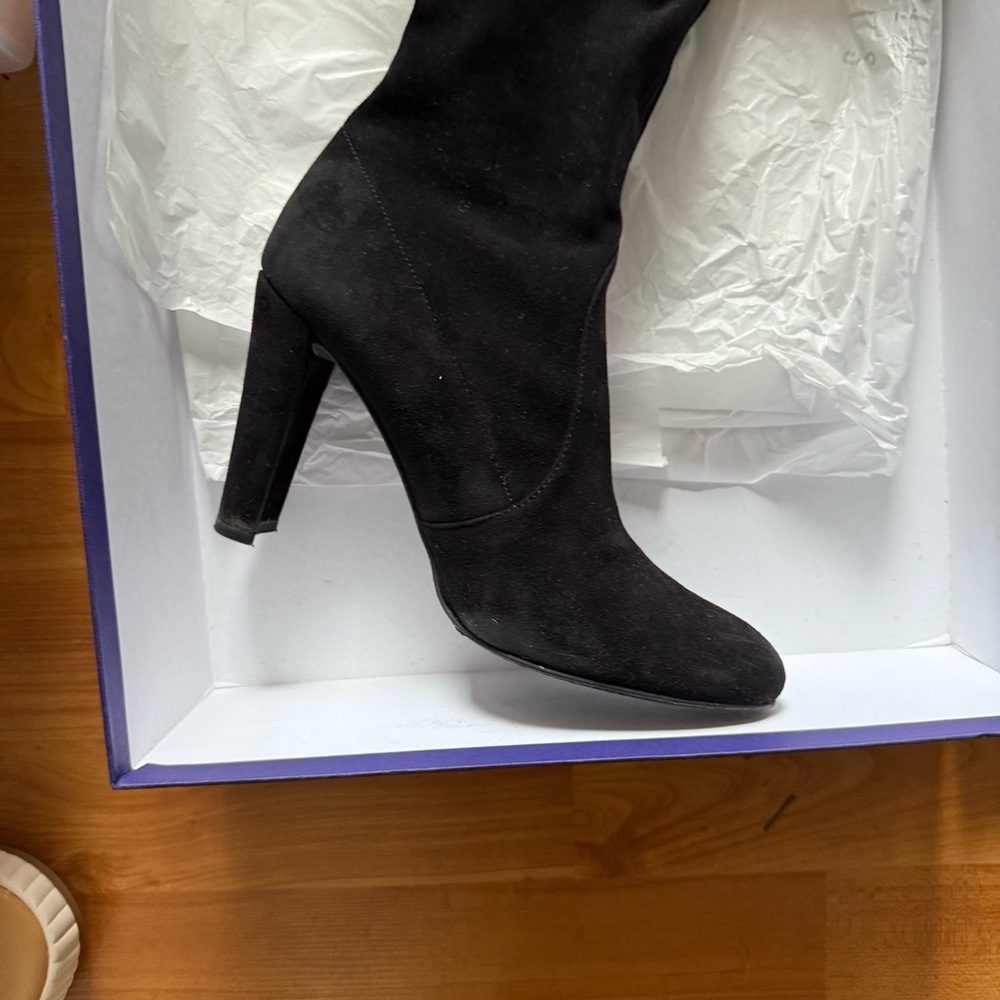 Stuart Weitzman Highland Over-the-Knee Boot With Box 7 Women’s Suede Black - Picture 2 of 8